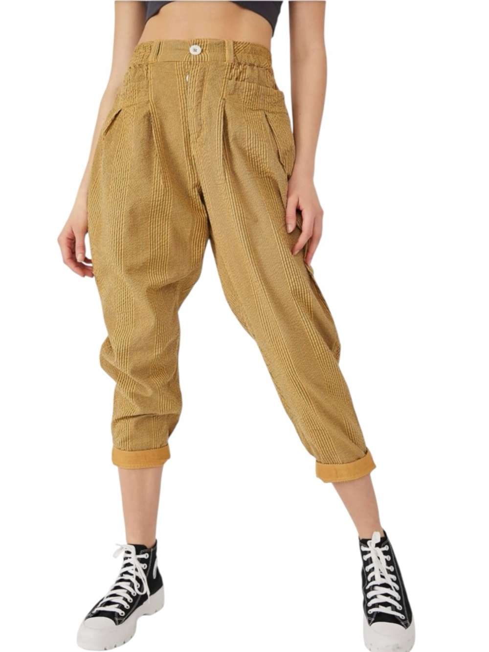 Free People Make a Stand Stripe Sepia Tone Seersucker Pants